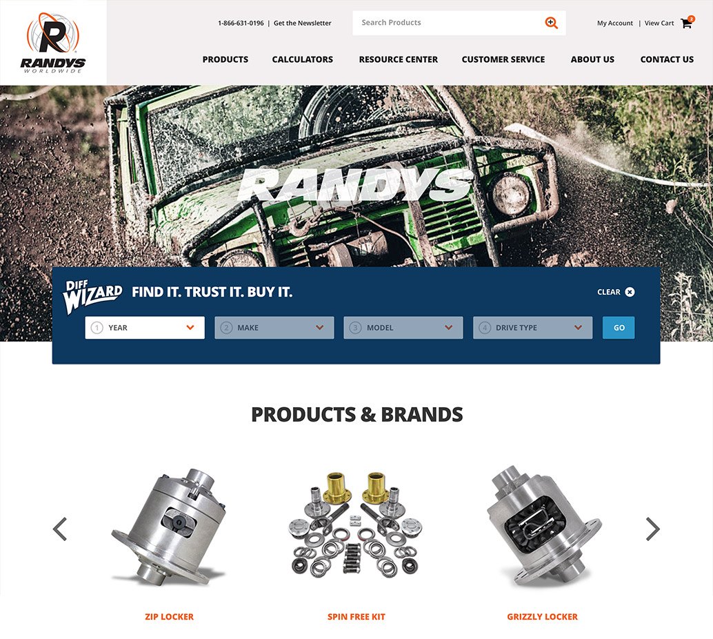 eCommerce principles were essential when doing website design for RANDYS Worldwide.