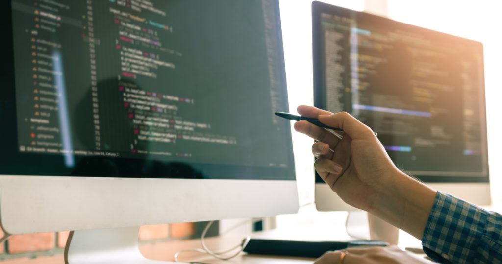 An image showing a developer doing AI software development work.