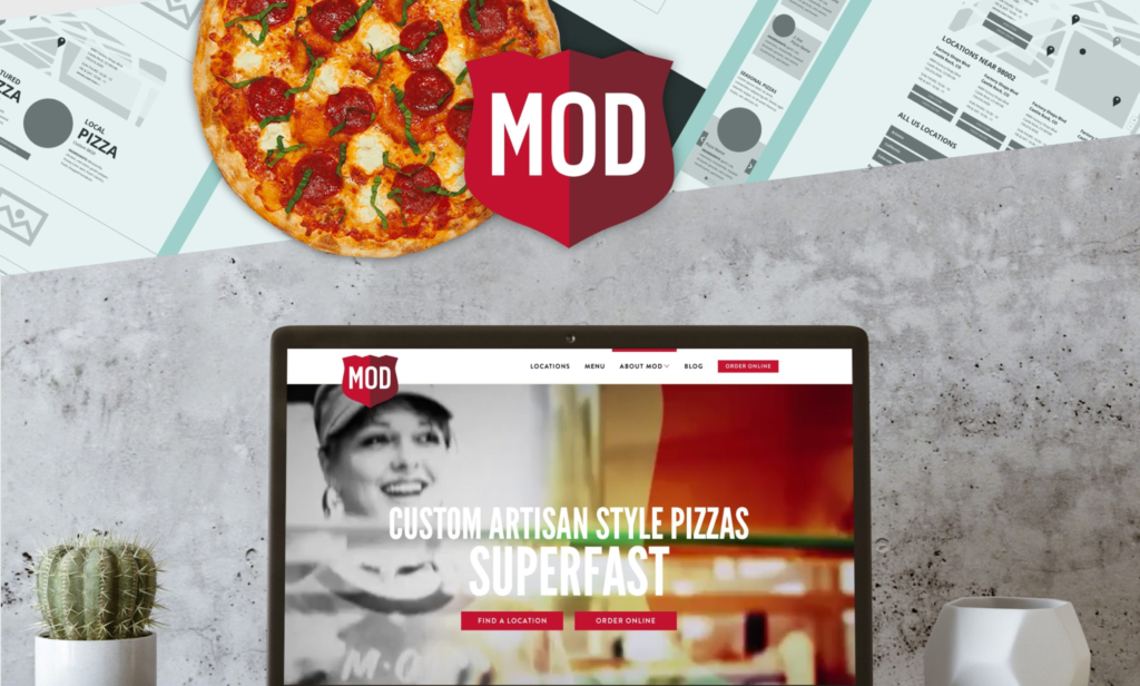 Fresh's website design homepage for MOD Pizza.