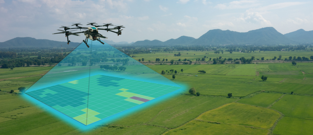 Drones are a key use case for AI in agriculture.