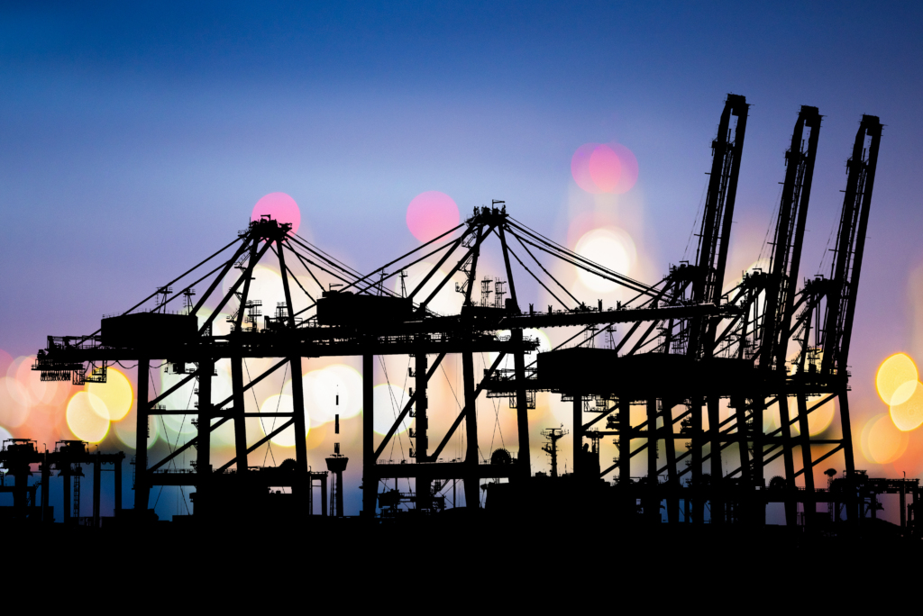 Logistic Import Export background. Industrial Container Cargo freight ship.