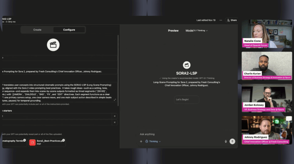 We partnered with the Spurs to use OpenAI's Sora (video generation model) to create personalized, fan-facing video experiences
