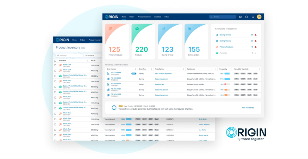 ORIGIN App – Trace Register