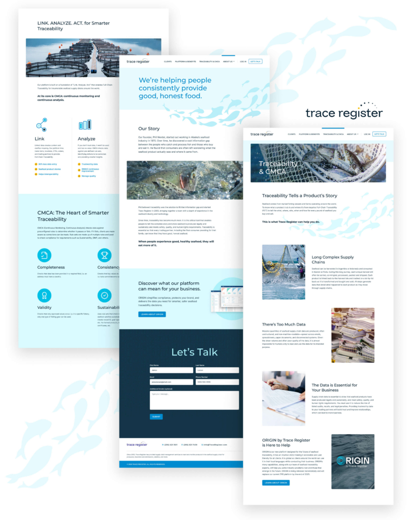 Website Pages – Trace Register