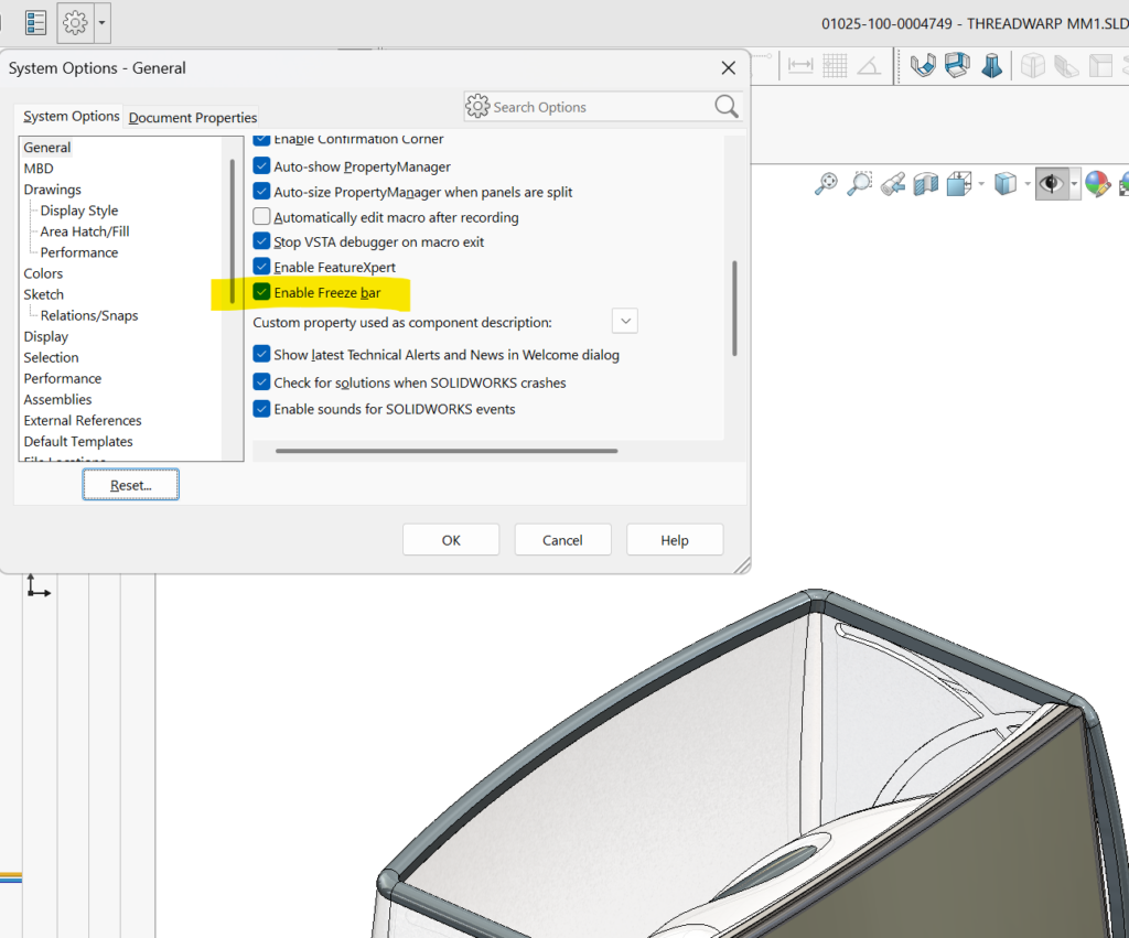 Best practices for creating a SolidWorks master model.